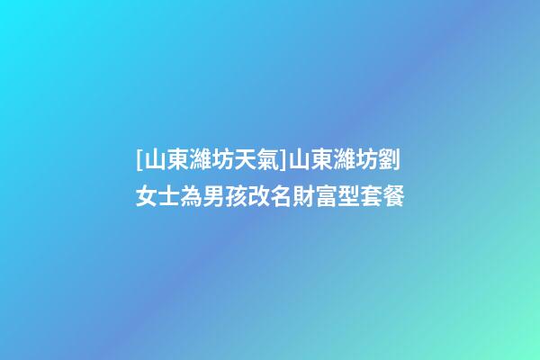[山東濰坊天氣]山東濰坊劉女士為男孩改名財富型套餐-第1張-公司起名-玄機派